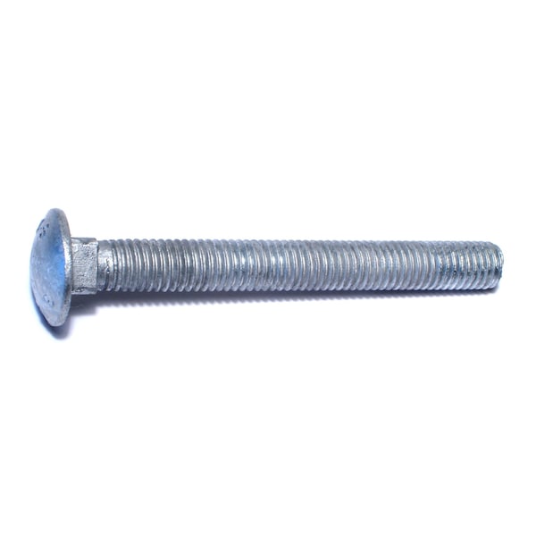 Midwest Fastener Carriage Bolt, Square Neck, 13 (Coarse), 4-1/2 in L, Steel, Hot Dipped Galvanized, 25 PK 05524 - main